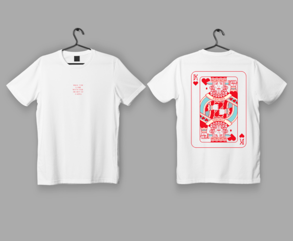 紅心K 白色T