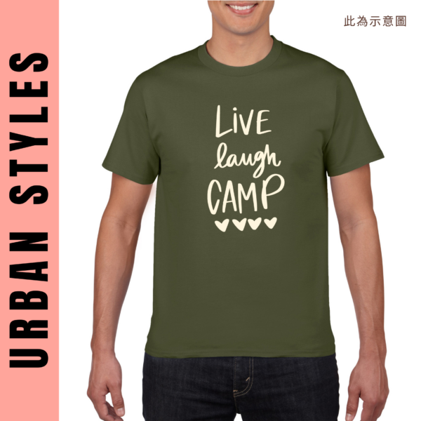 ★美國設計師大學T★ Live Laugh Camp T恤/T-shirt  (軍綠色T)